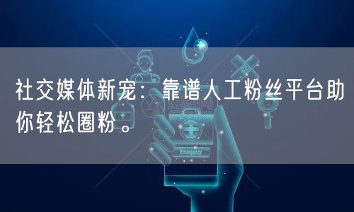 社交媒体新宠：靠谱人工粉丝平台助你轻松圈粉。