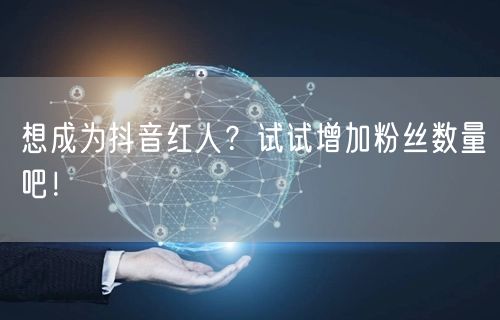 想成为抖音红人？试试增加粉丝数量吧！