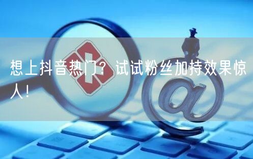 想上抖音热门？试试粉丝加持效果惊人！