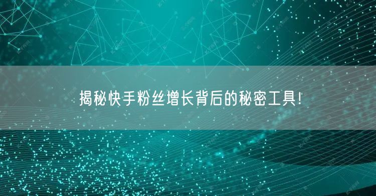 揭秘快手粉丝增长背后的秘密工具！