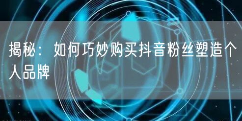 揭秘：如何巧妙购买抖音粉丝塑造个人品牌