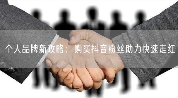 个人品牌新攻略：购买抖音粉丝助力快速走红